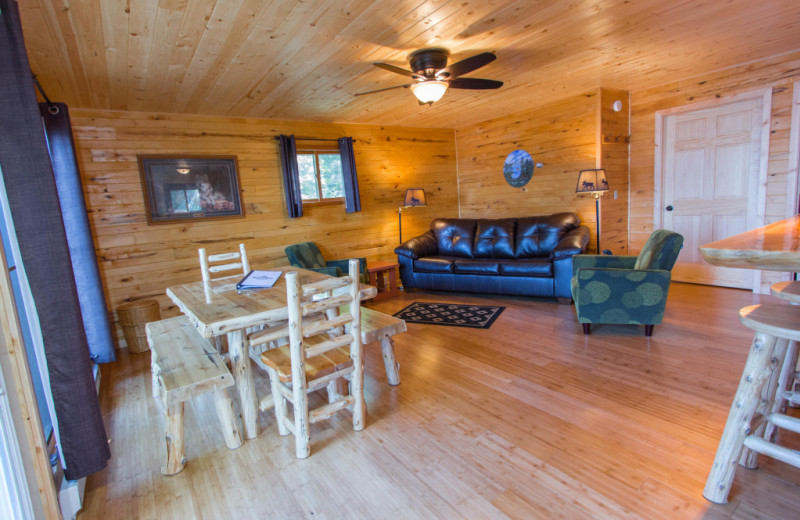 Cabin living room at Krueger's Harmony Beach Resort.