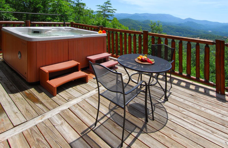 Cabin deck at Timber Tops Luxury Cabin Rentals.