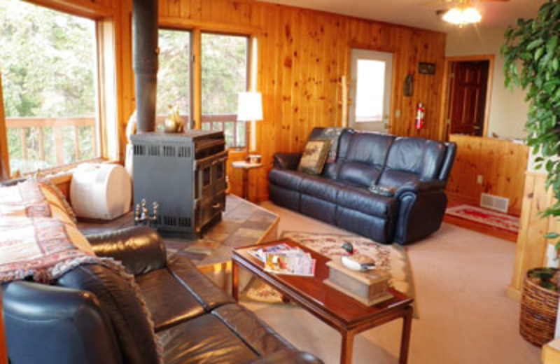 Vacation rental living room at Lutsen Lodging Company.