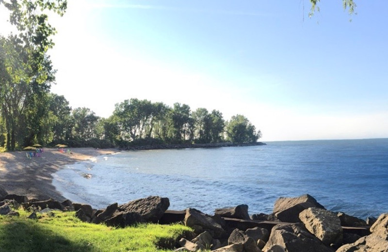 Sawmill Creeks Resort's beautiful beach on the beautiful lake front property in Huron, Ohio on the same peninsula as Cedar Point's beach, Sawmill Creek is only 5 minutes from Cedar Point, Sandusky, Ohio