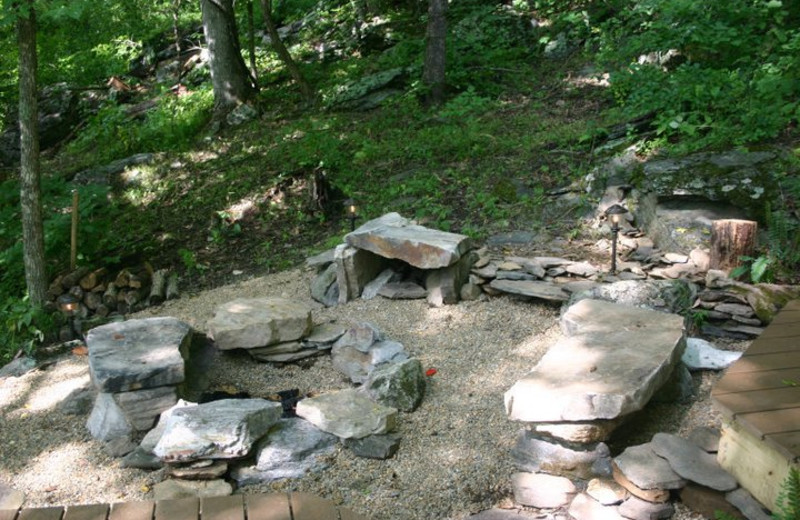 The fire pit at Wildberry Lodge.