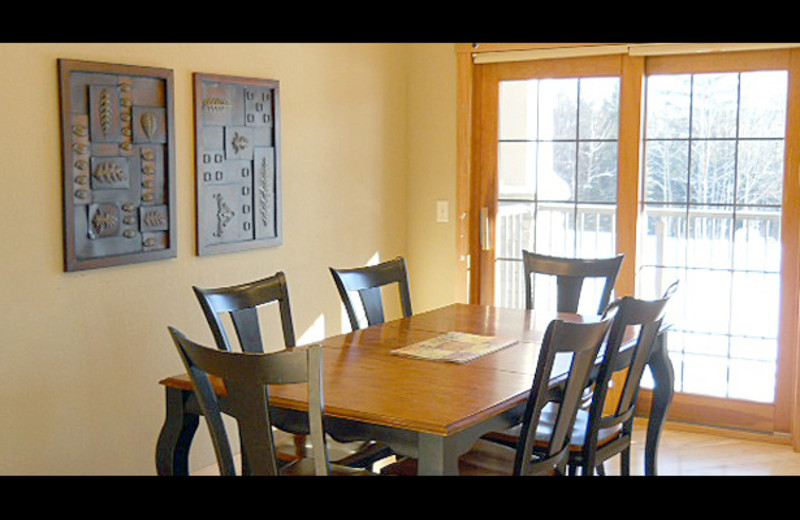 Condo dining room at Northernaire Resort.