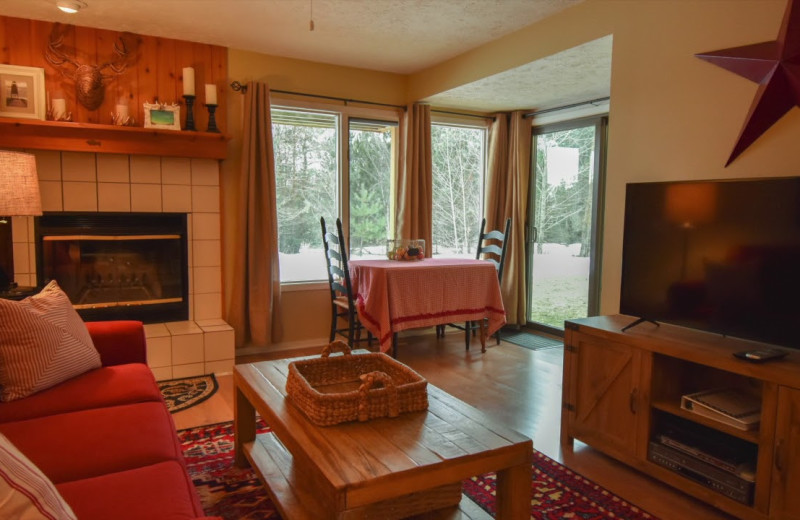 Guest living room at Trout Creek Vacation Condominiums.