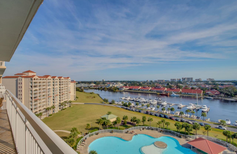 Rental balcony view at North Beach Vacation Rentals.