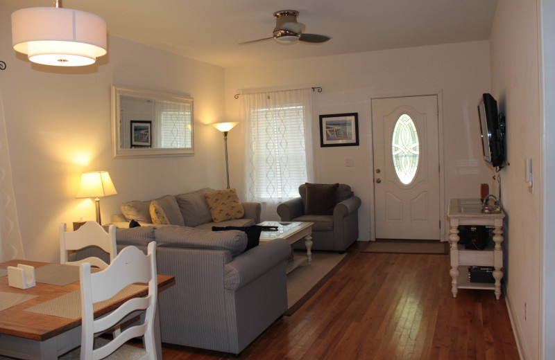 Rental living room at Seagrove On The Beach Property Rentals.