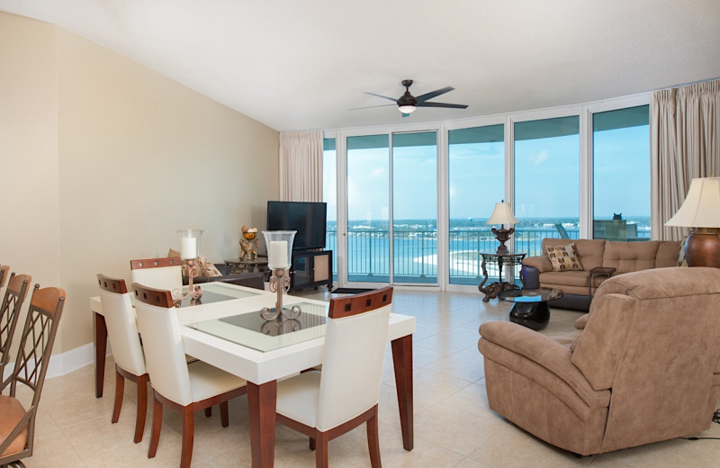 Rental living room at Sunset Properties.