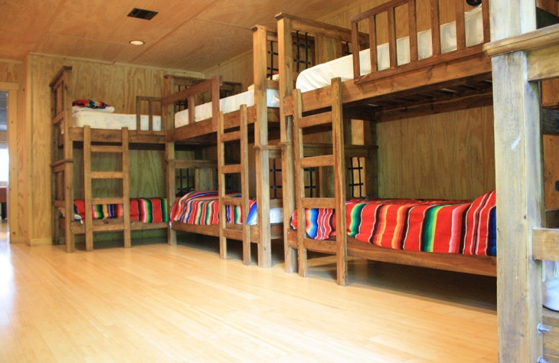 Rental bunk beds at Frio Family Getaway