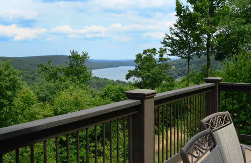 Rental balcony view at Railey Mountain Lake Vacations.