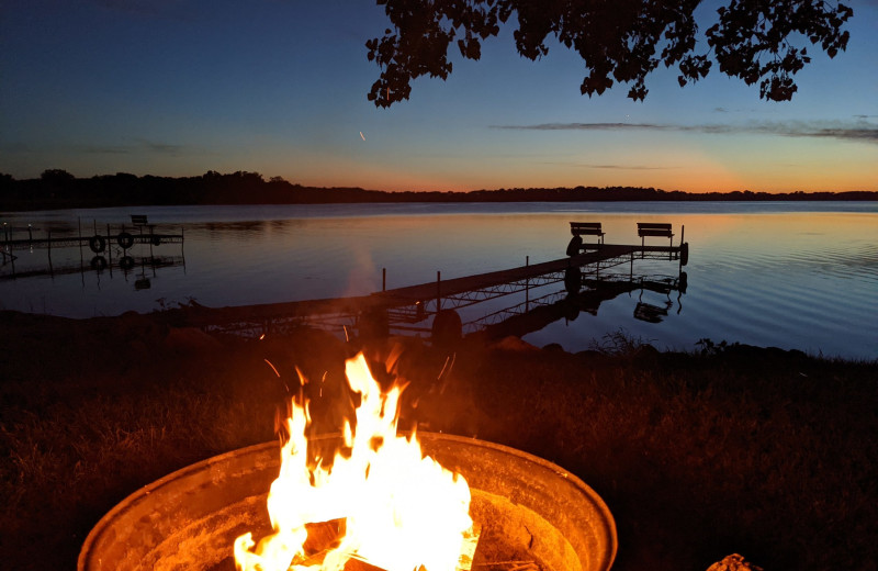 Bonfire at Ten Mile Lake Resort.