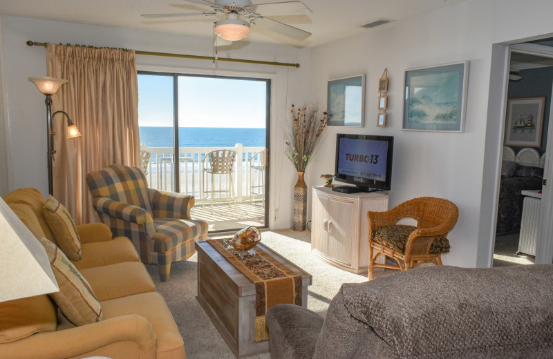 Rental living room at Seaside Vacations.