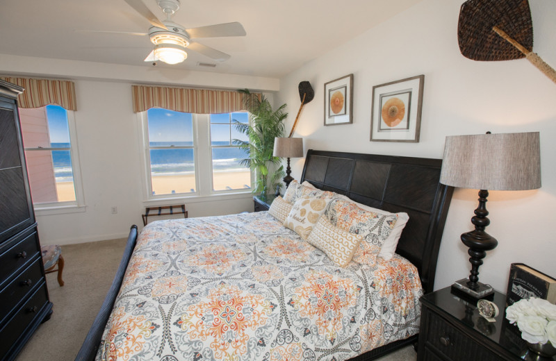 Rental bedroom at Sanctuary Vacation Rentals at Sandbridge.