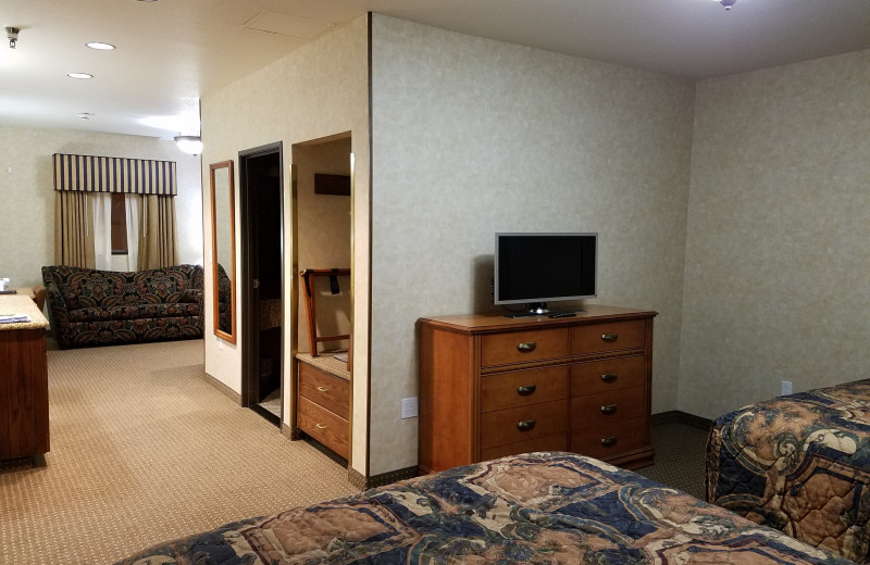 Guest room at Rushmore Express Inn & Family Suites.