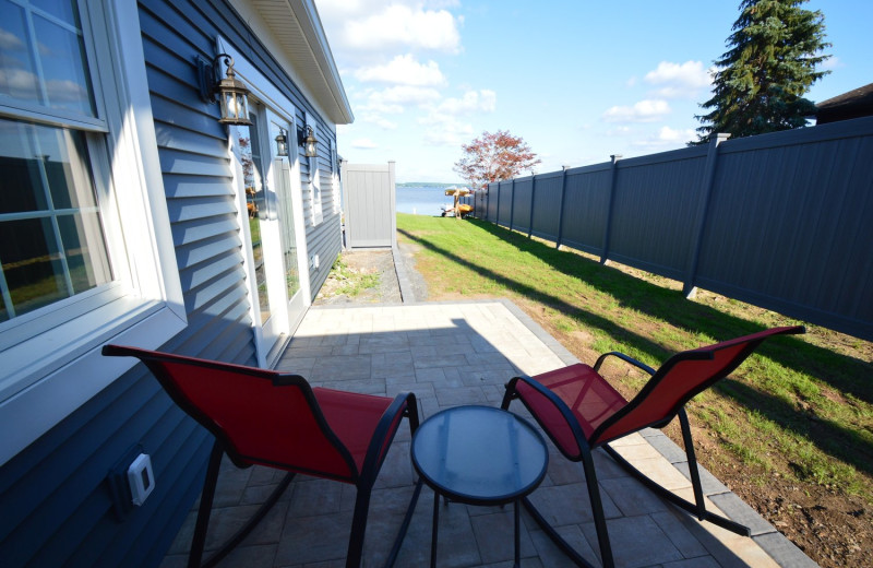 Guest patio at Waters Edge B&B Resort.