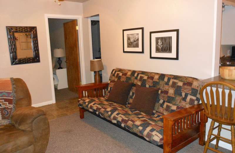 Lake house living room at Heart of Texas Lake Resort.