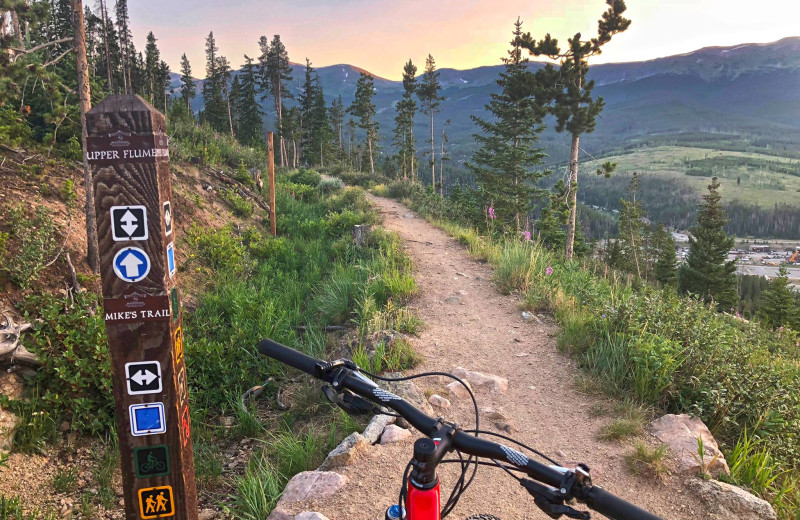 Biking at Grand Lodge on Peak 7.