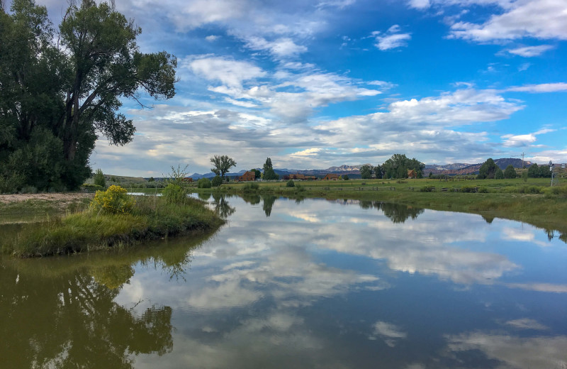 Lake view at Cottonwood Meadow Lodge.