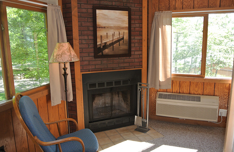 Cabin living room at Upper Cullen Resort.