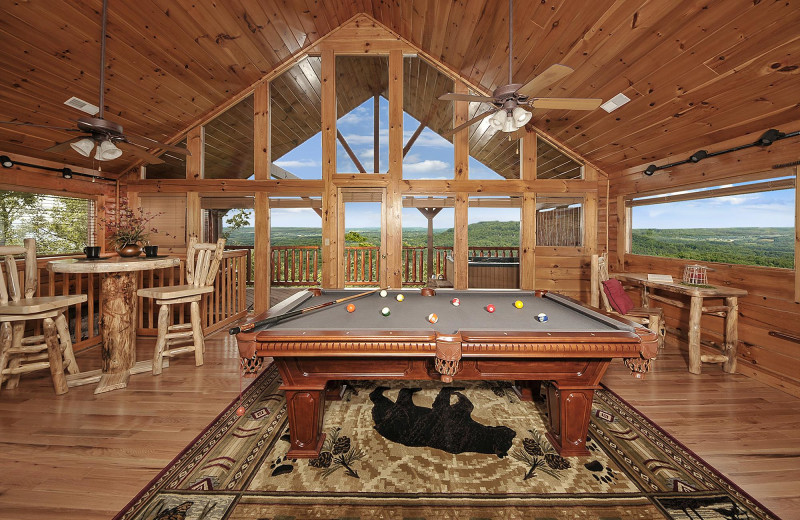 Cabin game room at Outrageous Cabins LLC.