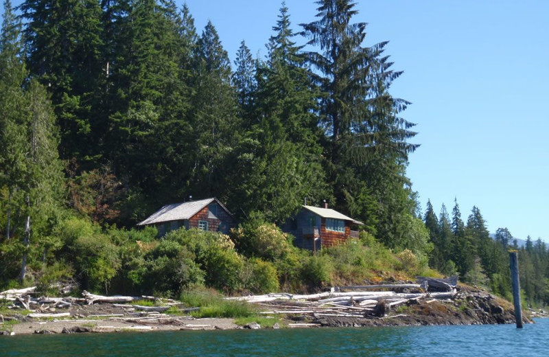 Exterior view of cabins at Lochaerie Resort.