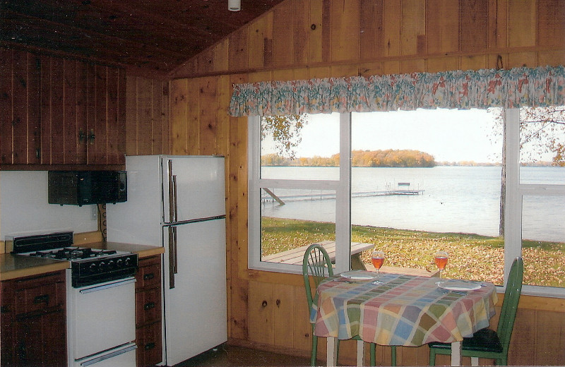 Cabin kitchen at Dickerson's Lake Florida Resort.