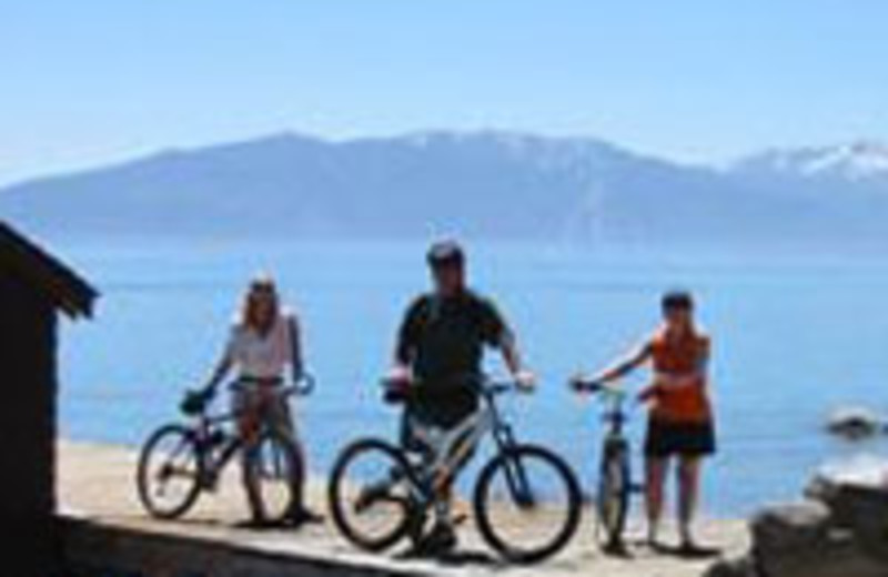 Family biking at Martis Valley Vacation Rentals.