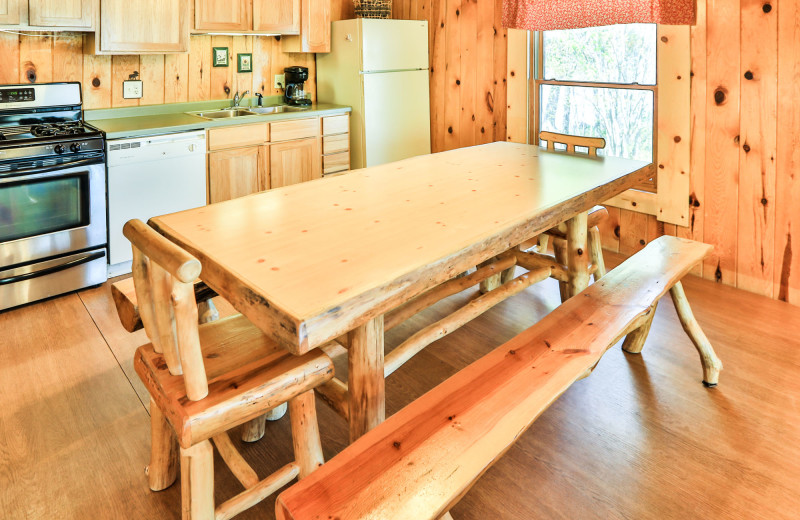 Cabin dining room at Northern Lights Resort & Outfitting.