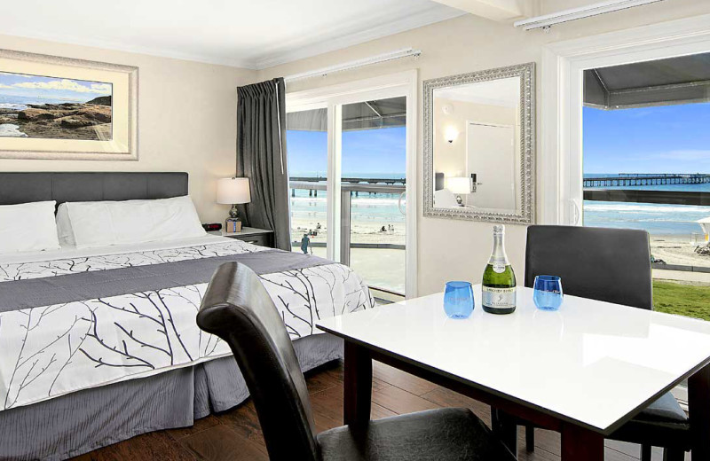 Guest room at Ocean Beach Hotel.