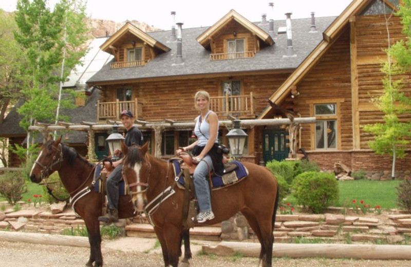 Horseback riding at The Lodge at Red River Ranch.
