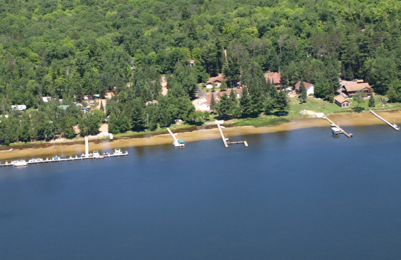 Aerial view of Wind Drift Resort.