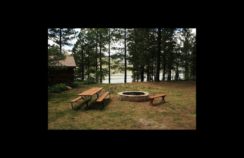 Fire pit at Elk Point Lodge.