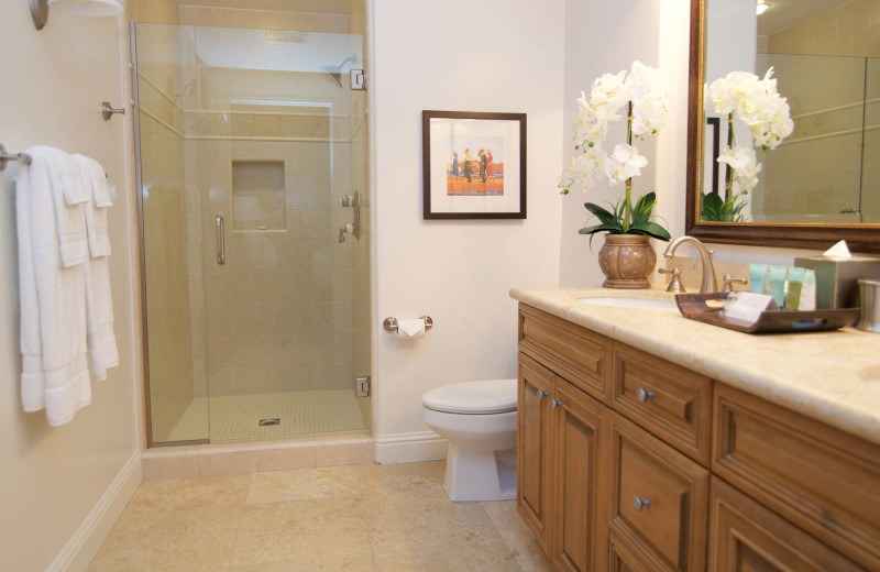 Guest bathroom at Dolphin Bay Resort & Spa.