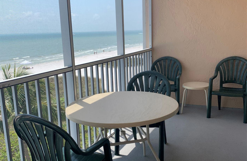 Guest balcony at Windward Passage Resort.