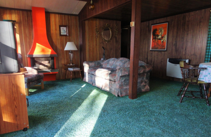 Cabin living room at Gypsy Villa Resort.