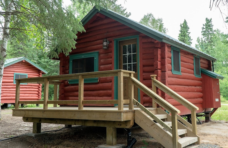 Cabin exterior at Cliff Lake Resorts.