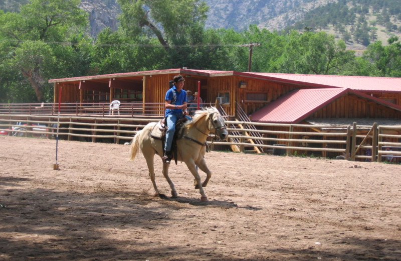 Riding at Sylvan Dale Guest Ranch.