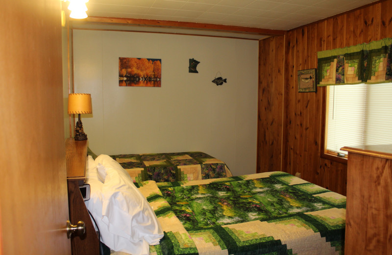 Cabin bedroom at SweetWater Resort.