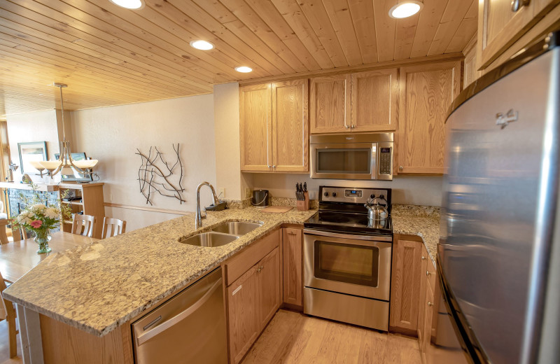 Guest kitchen at Bluefin Bay on Lake Superior.
