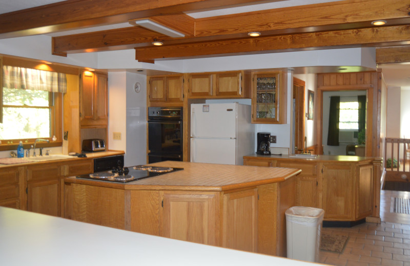 Rental kitchen at Stay Waterfront - Cheat River Lodge & Cabins.