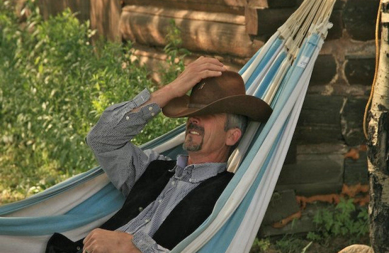 Hammock at Medicine Bow Lodge.