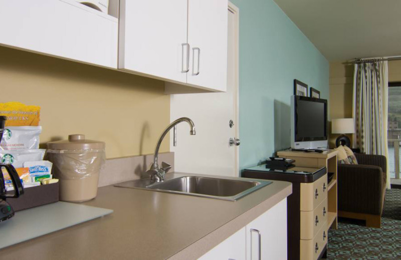 Kitchenette view at Campbell's Resort on Lake Chelan.