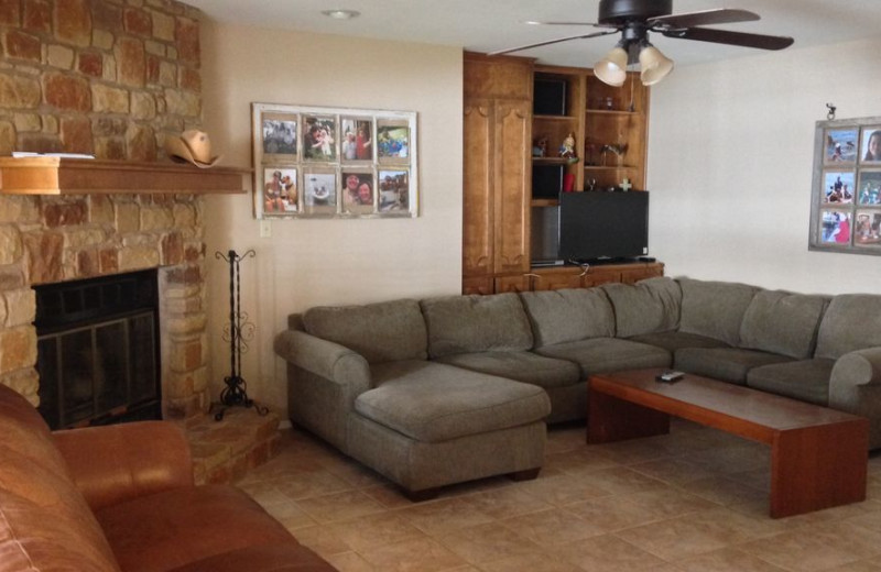 Rental living room at LBJ Schmidt House.