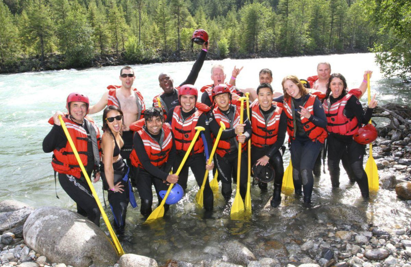 Group rafting at REO Rafting Resort.