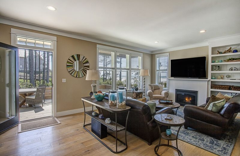 Rental living room at Seabrook Cottage Rentals.