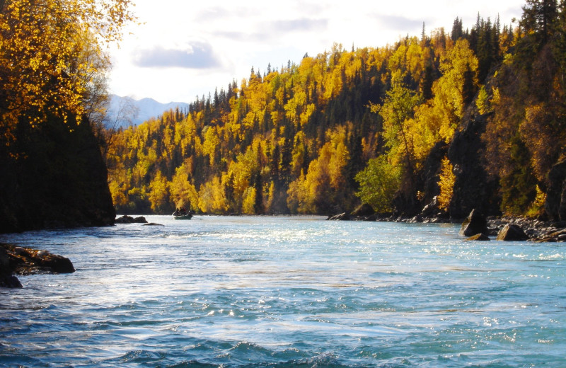 Fishing at Kenai River Drifters Lodge.