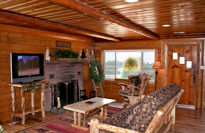 Chalet living room at Timber Creek Chalets.