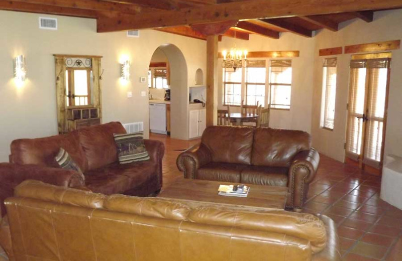 Guest living room at Lajitas Golf Resort.