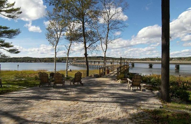 Patio at Sheepscot Harbour Village & Resort.