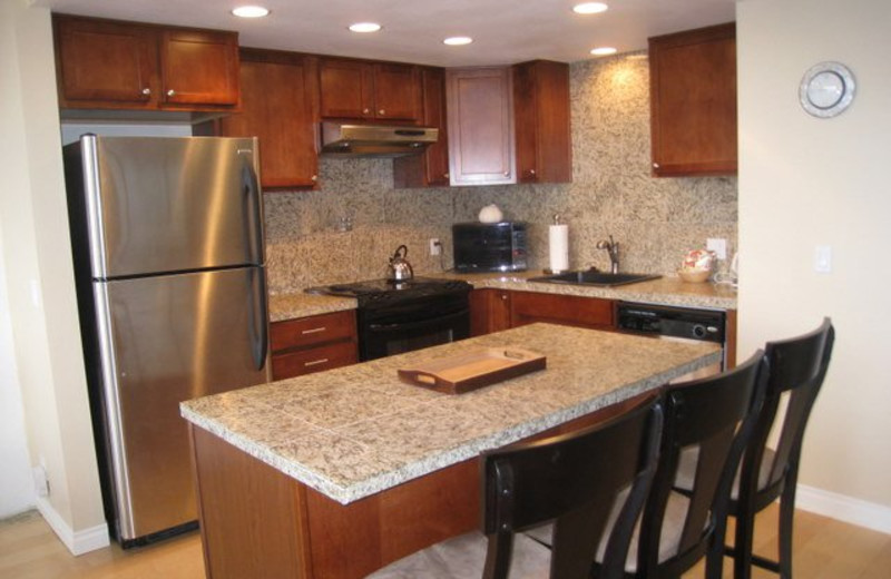 Condo kitchen at Sand & Sea Condominums.