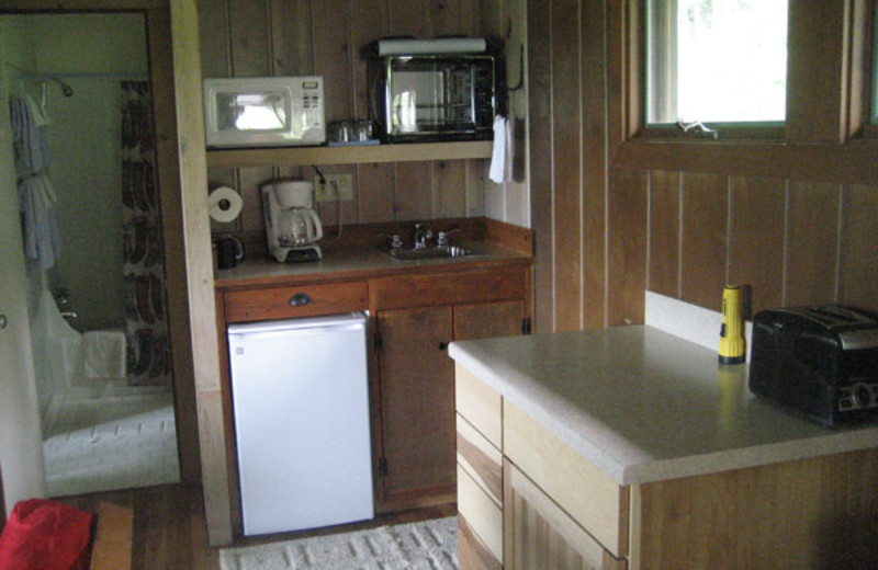 Cabin interior at Trail Creek Ranch.
