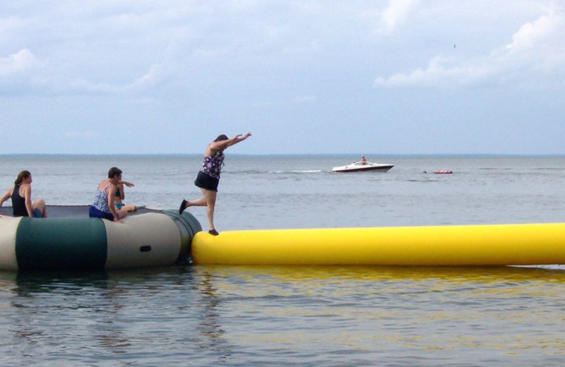 Water trampoline at Anderson's Northland Lodge.